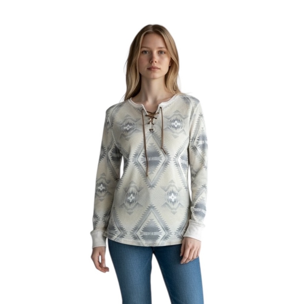 Ralph Lauren Jeans Southwestern Aztec Thermal Henley Top